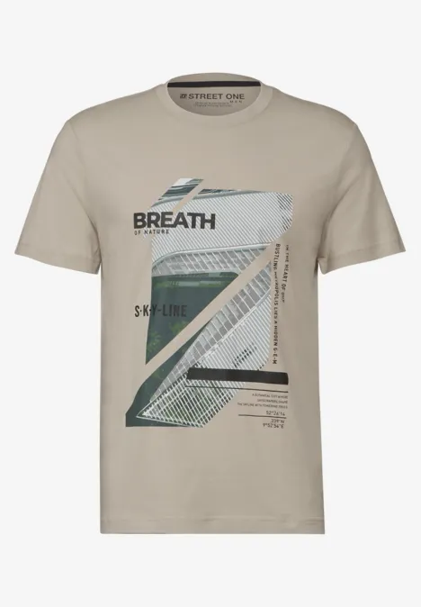 T-shirt avec photo imprimée granite beige