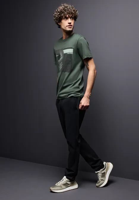 T-shirt met print mineral green
