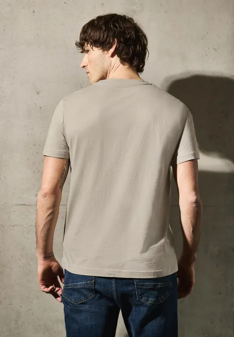 T-shirt met print granite beige