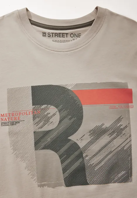 T-shirt met print granite beige