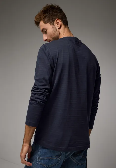 Gestreept shirt met lange mouwen night blue