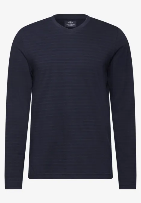 Gestreept shirt met lange mouwen night blue