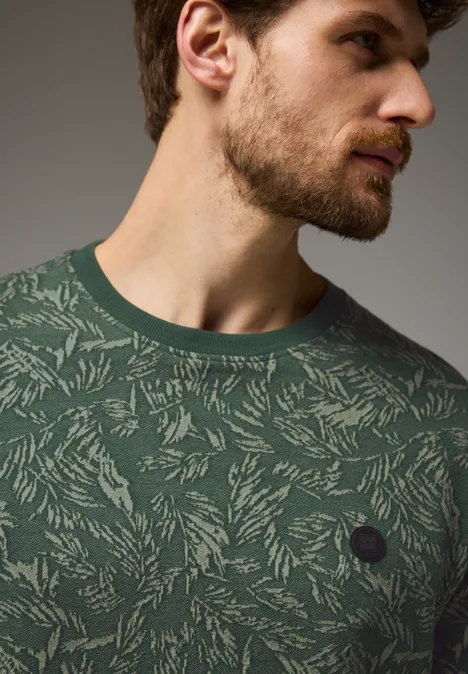 Jaquard T-shirt mineral green