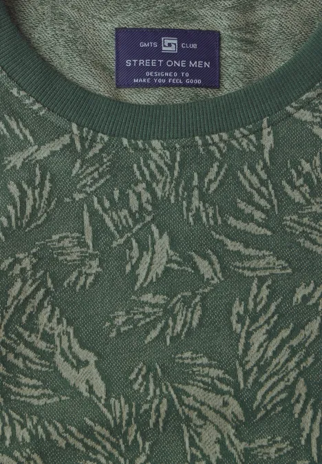 Jaquard T-shirt mineral green