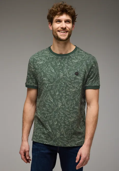 Jaquard T-shirt mineral green