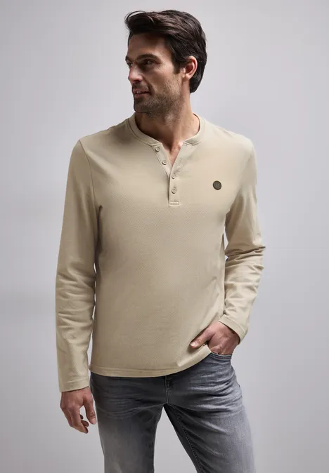 Henley shirt granite beige