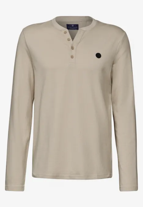 Henley shirt granite beige