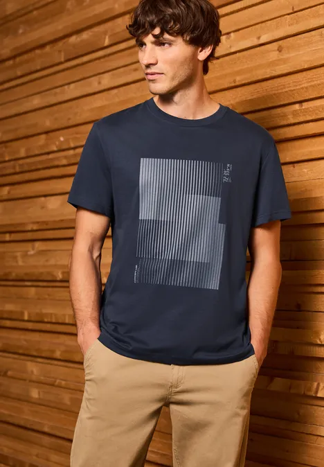 T-Shirt mit Streifen-Print bold blue T-Shirt mit Streifen-Print bold blue