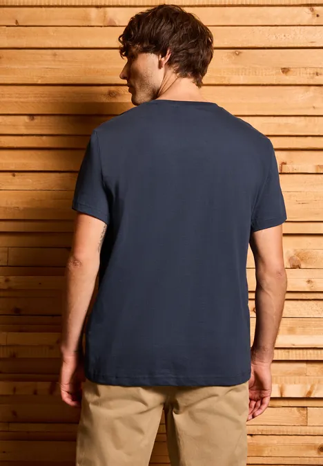Shirt met streepjesprint bold blue