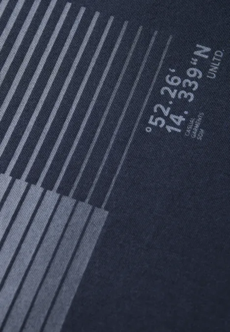Shirt met streepjesprint bold blue