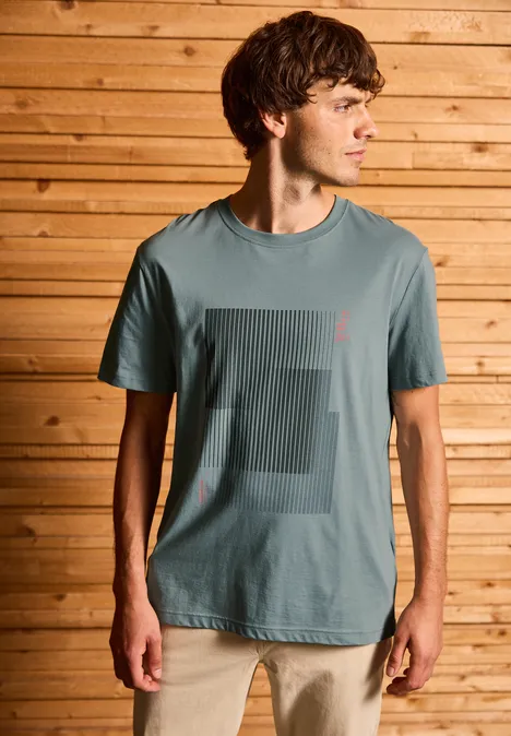 T-Shirt mit Streifen-Print silver green T-Shirt mit Streifen-Print silver green
