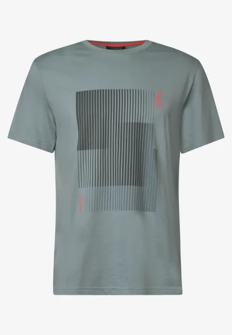 T-shirt met streepprint silver green
