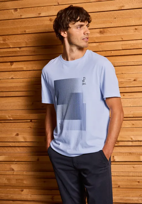 T-Shirt mit Streifen-Print soft blue T-Shirt mit Streifen-Print soft blue