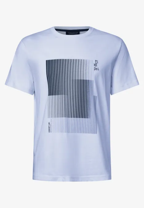 T-shirt met streepprint soft blue