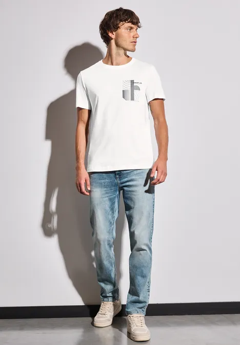 T-shirt met print bright white