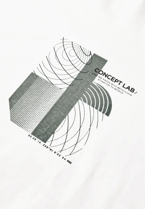 T-shirt met print bright white