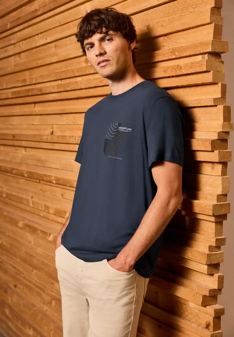 T-shirt met print bold blue