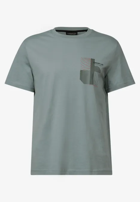 T-shirt met print silver green