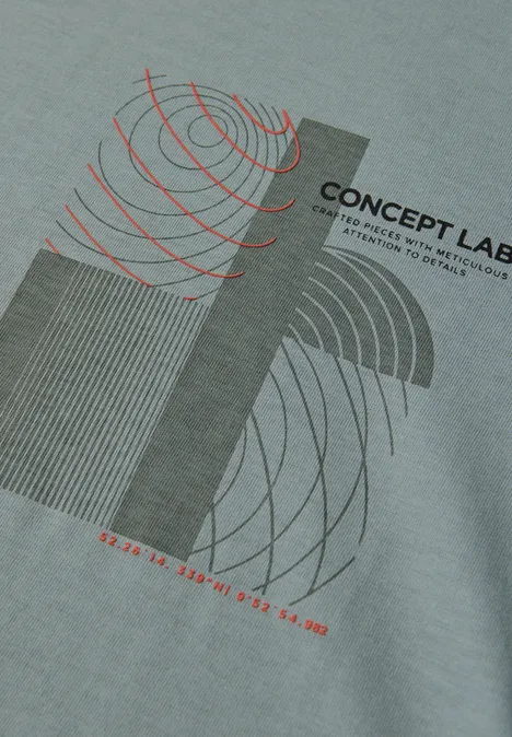 T-shirt met print silver green