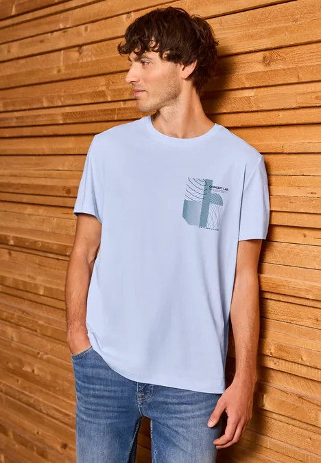 T-Shirt mit Print soft blue