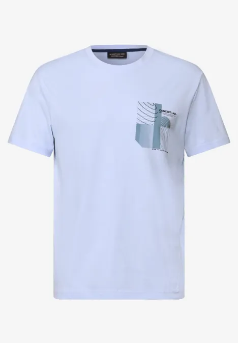 Shirt met print soft blue