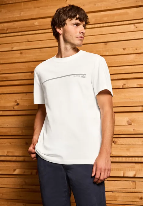 T-shirt met streepmotief bright white