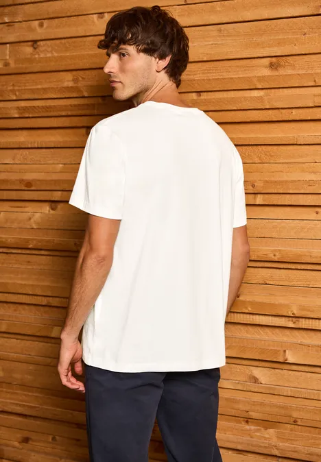 T-shirt met streepmotief bright white