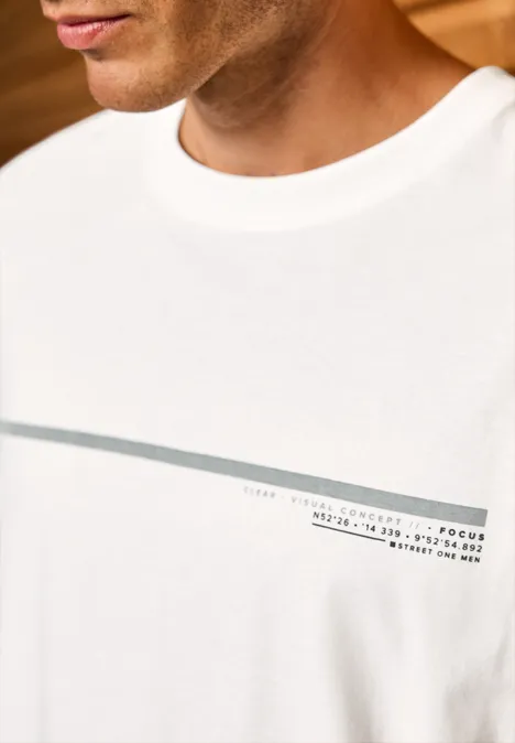 T-shirt met streepmotief bright white