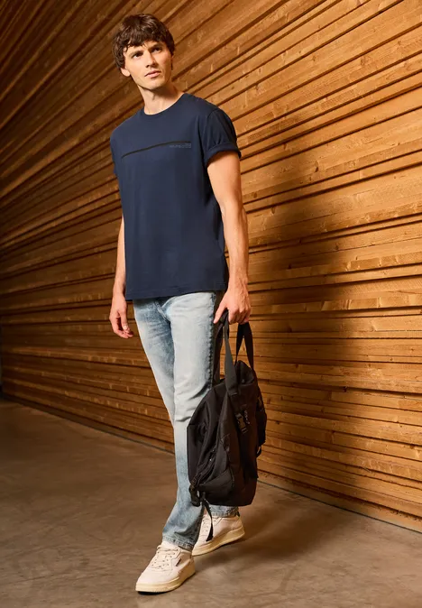 T-shirt met streepmotief bold blue
