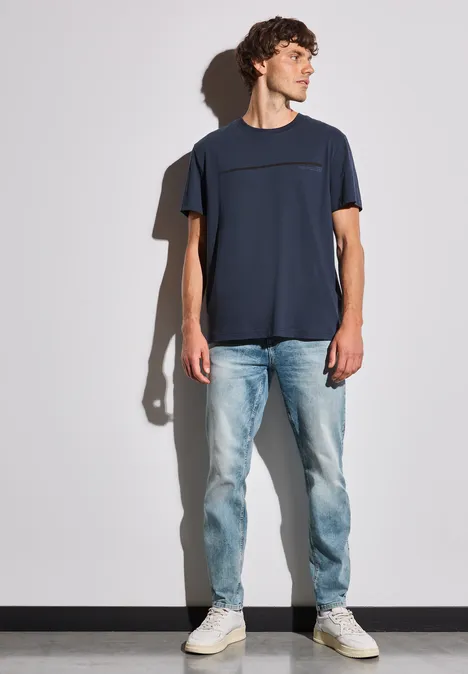 T-shirt met streepmotief bold blue