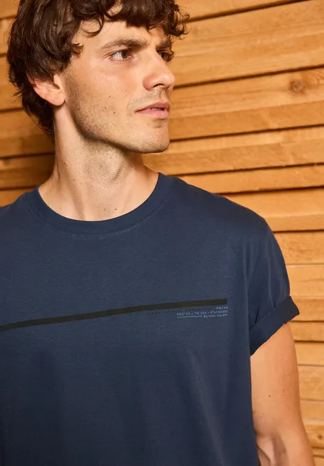 T-shirt met streepmotief bold blue