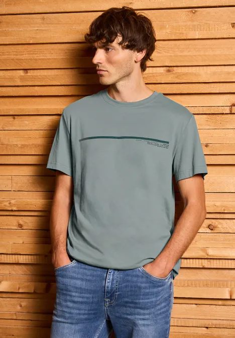 T-Shirt mit Streifen-Motiv silver green T-Shirt mit Streifen-Motiv silver green