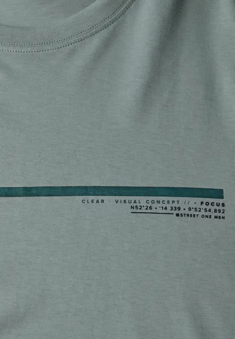 T-shirt met streepmotief silver green