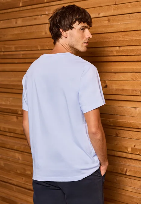 T-shirt met streepmotief soft blue