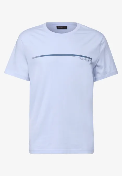 T-shirt met streepmotief soft blue