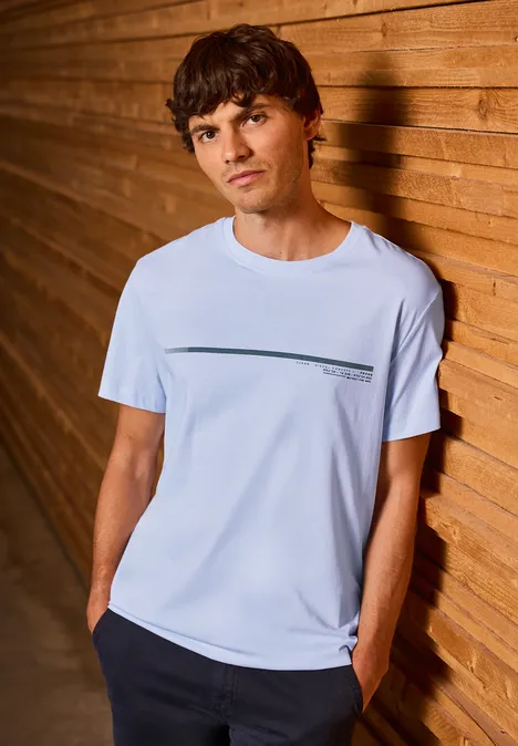 T-shirt met streepmotief soft blue