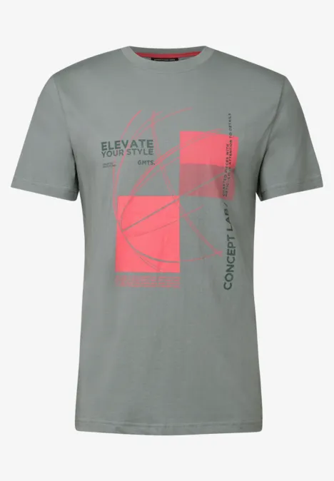 T-shirt met grafische print silver green
