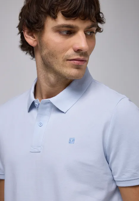 Piquée polo soft blue