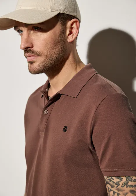 Piquée polo clay brown