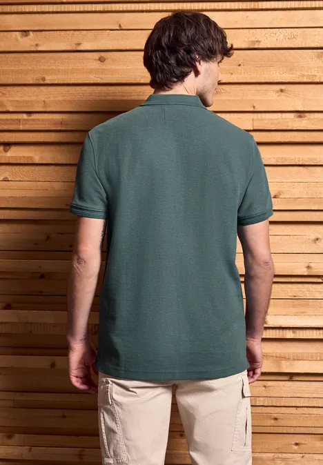 Poloshirt mit offenem Kragen teal green Poloshirt mit offenem Kragen teal green