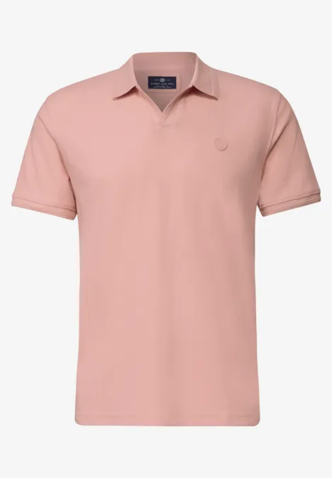 Polo à col ouvert pastel peach
