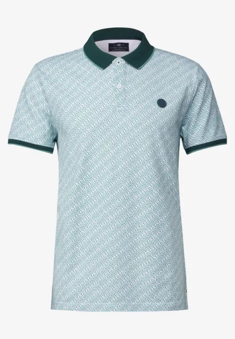 Polo piqué imprimé bright white