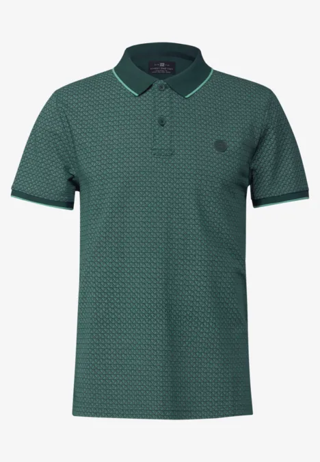 Polo piqué imprimé endless green