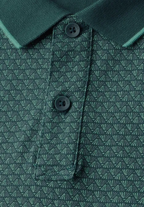 Polo piqué imprimé endless green