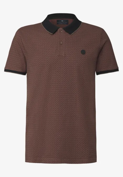 Polo piqué imprimé clay brown