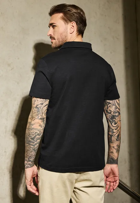 Jersey poloshirt Black