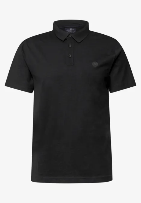 Jersey poloshirt Black