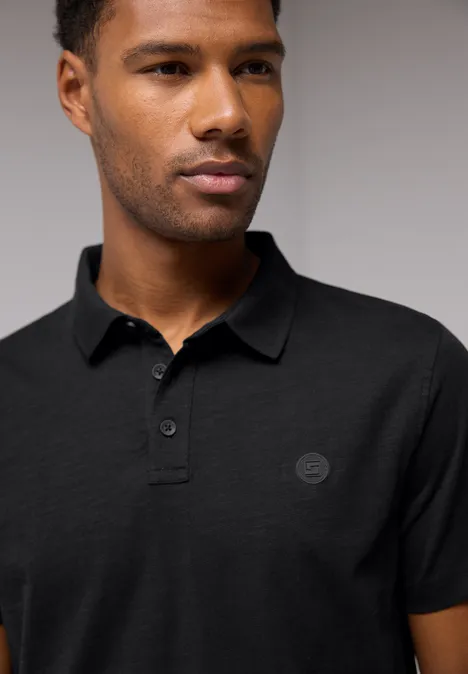 Jersey poloshirt Black