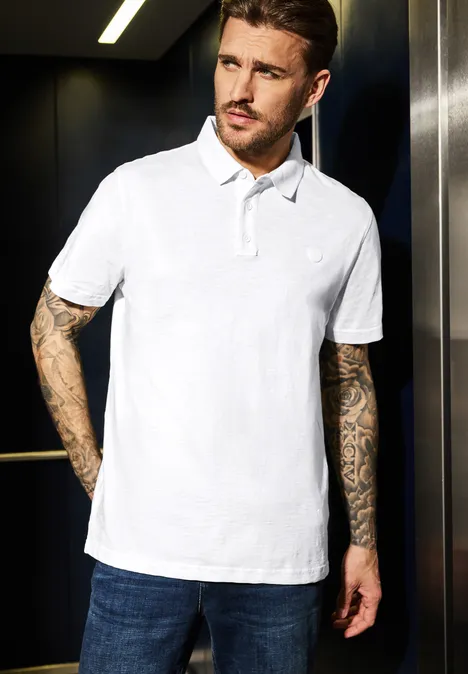 Jersey poloshirt bright white
