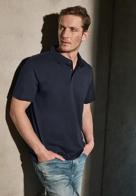 Jersey poloshirt dark ink blue